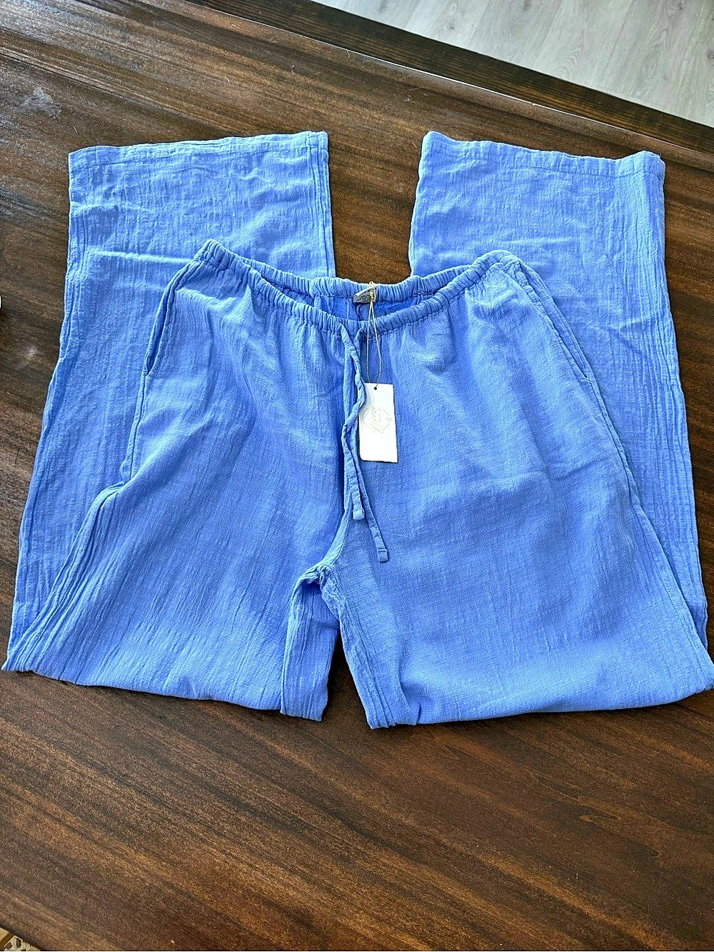 Blanco by Nature Cotton Pants in Blue Size Large NWT